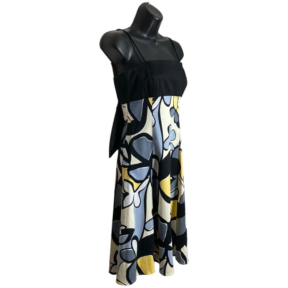 Nine West Dress Womens 2 Multicolor Floral Artsy Strappy Empire Waist 90s Y2K